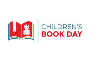Children's Book Day Isolated Logo Icon vector
