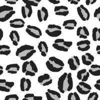 Black and White Leopard Print Repeat Pattern Design vector