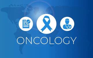 Oncology Banner Illustration with World Map vector
