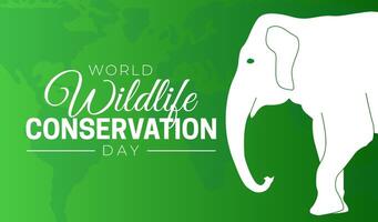 World Wildlife Conservation Day Background Illustration with Elephant vector