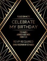 Birthday Invitation Design in Great Gatsby Style vector