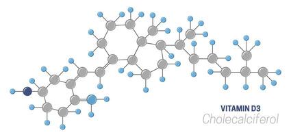 Cholecalciferol D3 Vitamin Molecules and Atoms vector