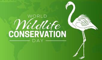 World Wildlife Conservation Day Background Illustration with Bird vector