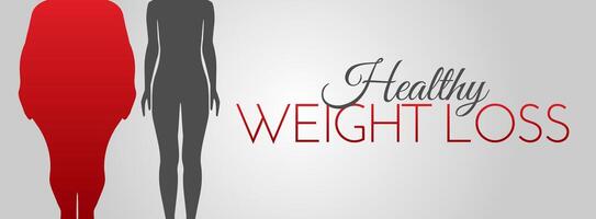 Healthy Weight Loss Background Illustration with Women Silhouette vector