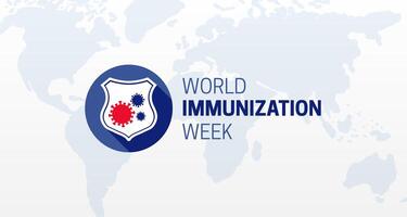 azul mundo inmunización semana ilustración antecedentes diseño vector