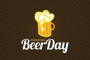 International Beer Day Retro Illustration Background vector