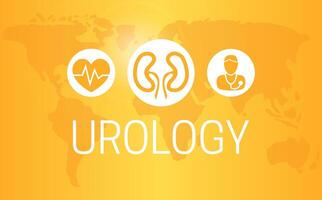 Urology Banner Illustration Design with World Map vector