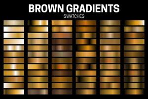 Brown Color Gradient Collection of Swatches vector