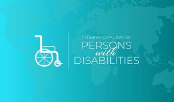 Teal International Day of Persons with Disabilities Background Illustration with Wheelchair vector