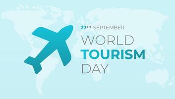 World Tourism Day Background Illustration with Airplane vector