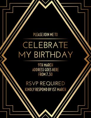 Elegant Geometric Gatsby Art Deco Invitation Design