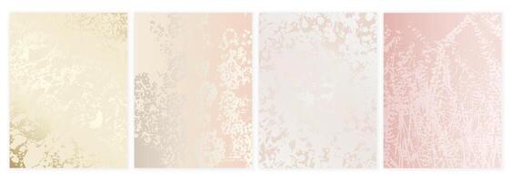 Elegant Pastel Floral Wedding Background Set. Light Luxury Texture Collection vector