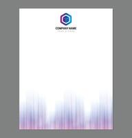 Purple Blue Letterhead Template for Print with Square Logo vector