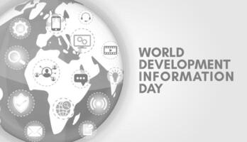 mundo desarrollo información día gris antecedentes bandera ilustración vector