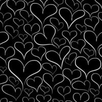 Black Heart Seamless Pattern Background vector