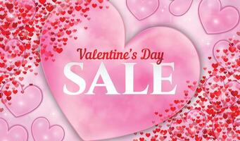 Pink and Red Valentine's Day Sale Background Illustration vector