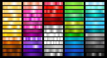 Metal and Color Gradient Collection of Swatches vector