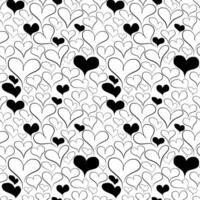 Hand Drawn Heart Seamless Pattern on White Background vector