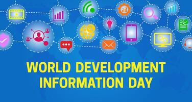 mundo desarrollo información día vistoso antecedentes bandera ilustración vector