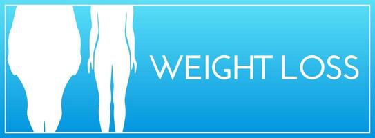 Weight Loss Web Banner Illustration with Women Silhouette vector