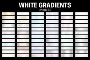 White Color Gradient Collection of Swatches vector