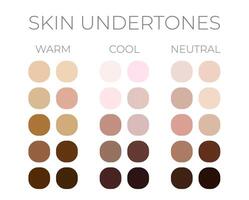 Skin Color Solid Swatches with Warm, Cool and Neutral Skin Undertones vector