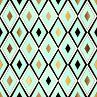 Light Green and Gold Elegant Seamless Pattern with Geometric Rhombus Shapes vector