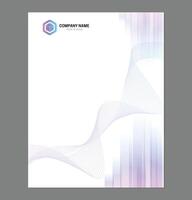 Abstract Corporate Purple Letterhead Template for Print with Square Logo vector