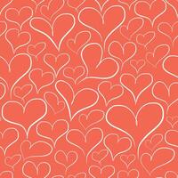 Orange Heart Seamless Pattern Design vector