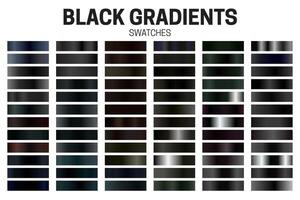 Black Color Gradient Collection of Swatches vector