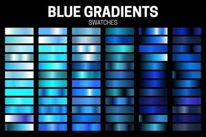 Blue Color Gradient Collection of Swatches vector