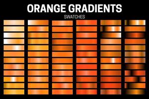 Orange Color Gradient Collection of Swatches vector