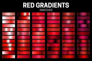 Red Color Gradient Collection of Swatches vector