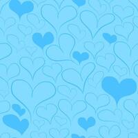 Blue Heart Seamless Pattern Veector Design vector