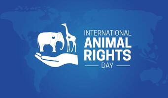 internacional animal derechos día antecedentes bandera vector