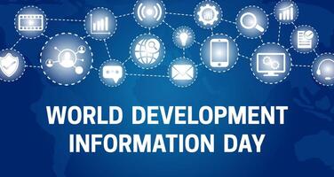 Blue World Development Information Day Background Illustration vector