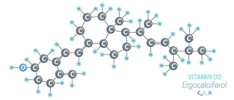 ergocalciferol d2 vitamina molécula de c28h44o vector