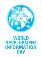 mundo desarrollo información día bandera ilustración vector