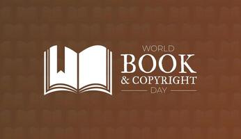 Brown World Book Copyright Day Background Illustration Design vector