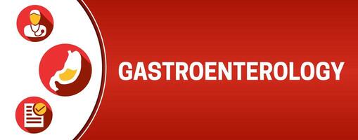 Red Gastroenterology Banner Bacground Design vector