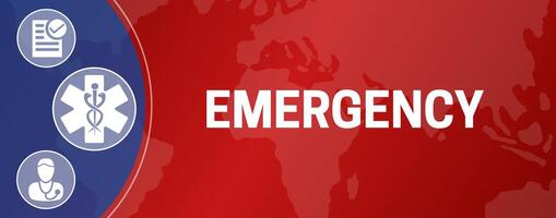 Emergency Blue and Red Illustration Background Banner Design vector