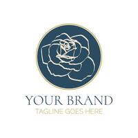 Blue Rose Flower Logo Design vector