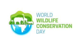 World Wildlife Conservation Day Isolated Logo Icon with Globe vector