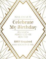 Elegant Gatsby Art Deco Invitation Design vector