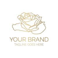 Beautiful Thin Rose Flower Logo vector