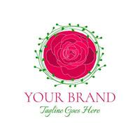 Rosa flor tienda marca logo diseño vector