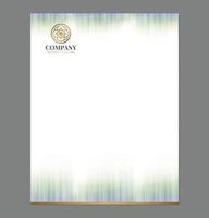 Gold Green Letterhead Template with Flower Logo vector