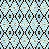 Classic Turquoise and Gold Elegant Seamless Pattern with Geometric Rhombus Shapes and Black Details vector