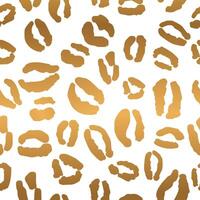 Gold White Leopard Print Pattern vector