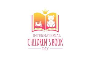 internacional para niños libro día aislado logo icono vector